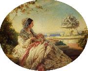 Franz Xaver Winterhalter Queen Victoria with Prince Arthur oil painting on canvas